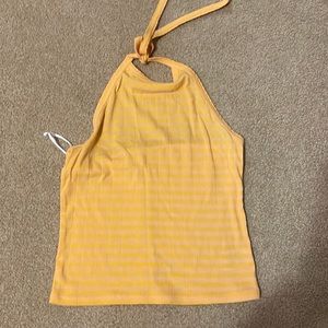 American eagle yellow striped halter top